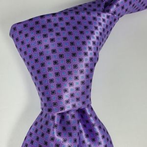 Modern ermenegildo zegna purple geometric silk tie